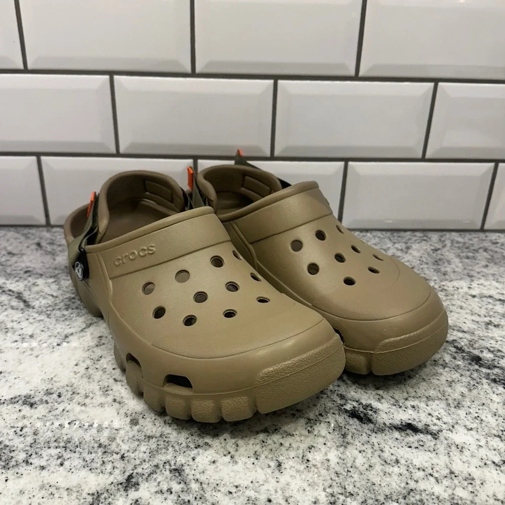 Crocs Mens 9 Classic All-Terrain Clogs Khaki Green Rugged Adjustable Gorpcore